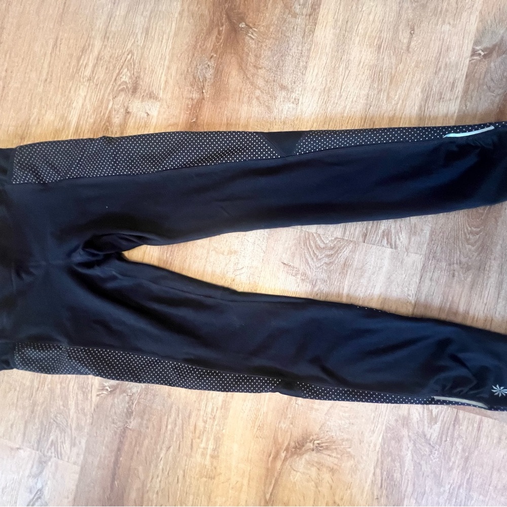 Athleta Black Polka Dot Leggings | Size M | High Rise Activewear